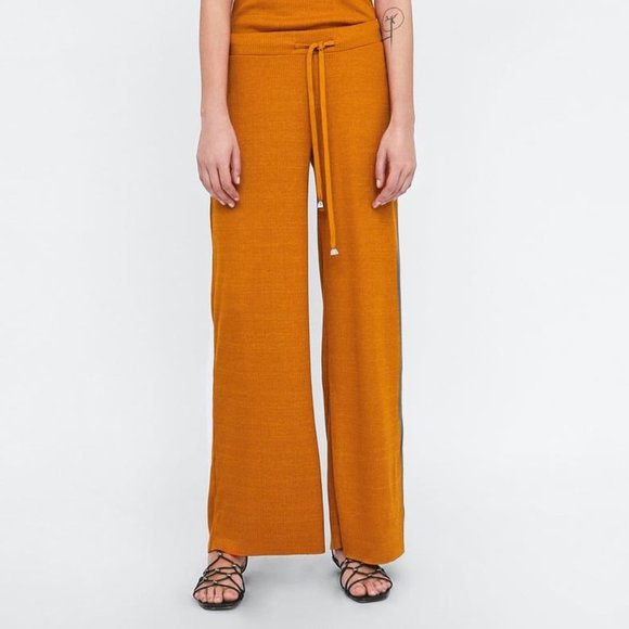 ZARA - Ribbed Mustard Trousers - Picture 1 of 4